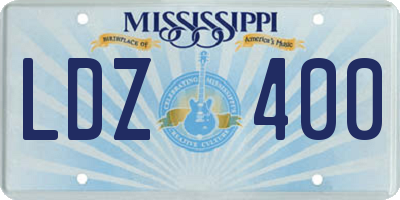MS license plate LDZ400