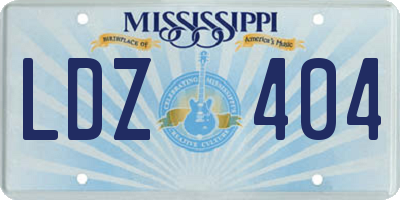 MS license plate LDZ404