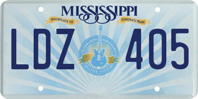 MS license plate LDZ405