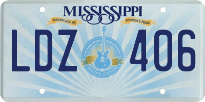 MS license plate LDZ406