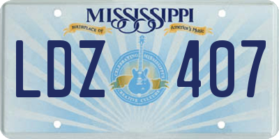 MS license plate LDZ407