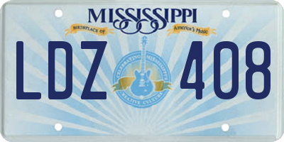 MS license plate LDZ408