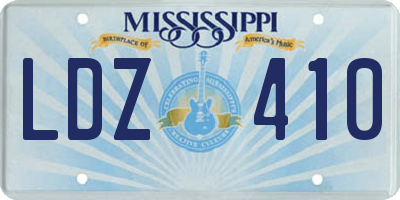 MS license plate LDZ410