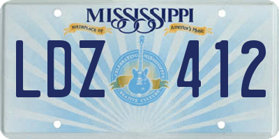 MS license plate LDZ412