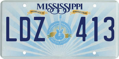 MS license plate LDZ413