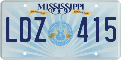 MS license plate LDZ415