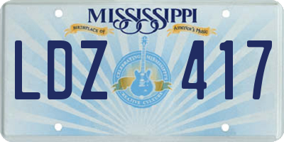 MS license plate LDZ417