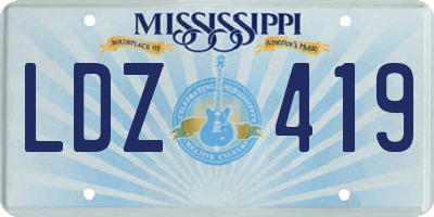 MS license plate LDZ419