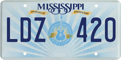 MS license plate LDZ420