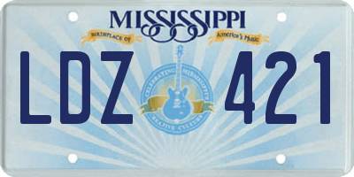 MS license plate LDZ421