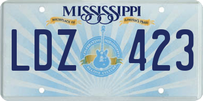 MS license plate LDZ423