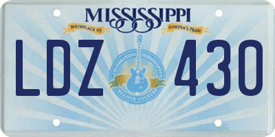 MS license plate LDZ430