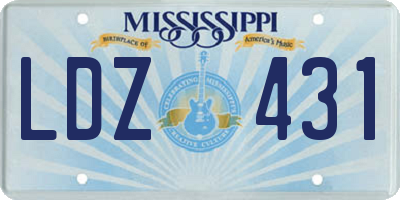 MS license plate LDZ431
