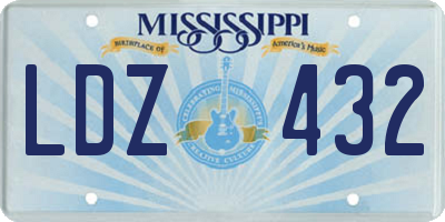 MS license plate LDZ432