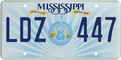 MS license plate LDZ447