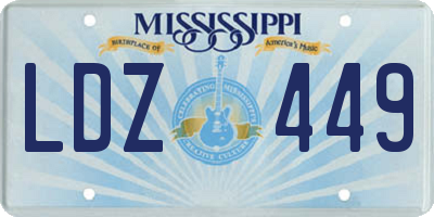 MS license plate LDZ449