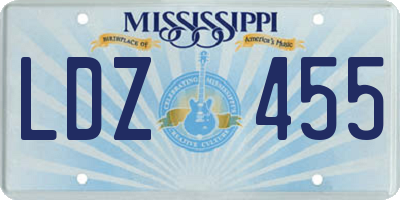 MS license plate LDZ455