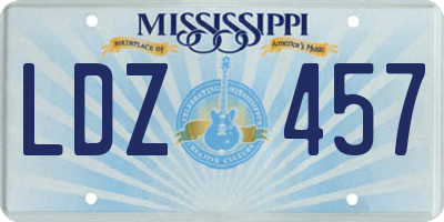 MS license plate LDZ457