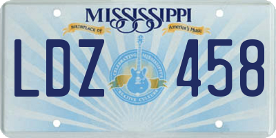 MS license plate LDZ458