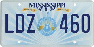 MS license plate LDZ460