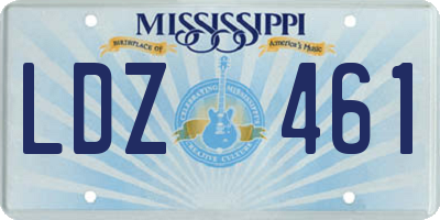 MS license plate LDZ461