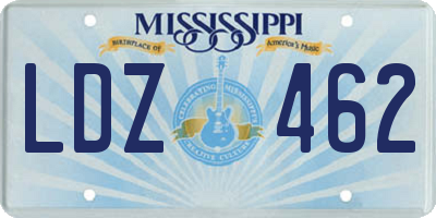 MS license plate LDZ462