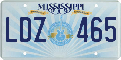 MS license plate LDZ465