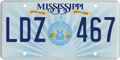 MS license plate LDZ467