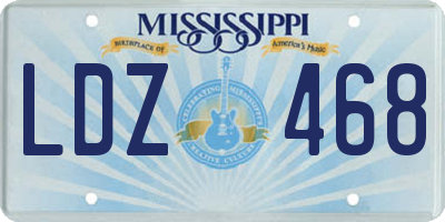 MS license plate LDZ468