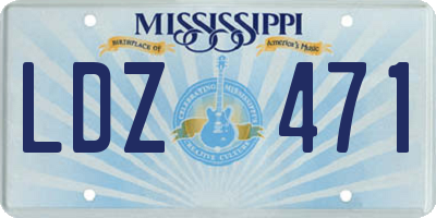 MS license plate LDZ471