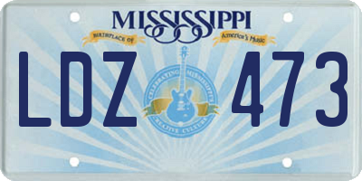 MS license plate LDZ473