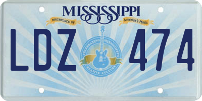 MS license plate LDZ474