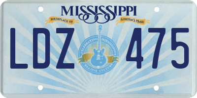 MS license plate LDZ475