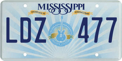 MS license plate LDZ477