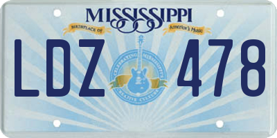 MS license plate LDZ478