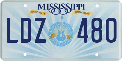 MS license plate LDZ480