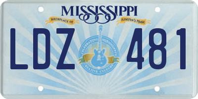 MS license plate LDZ481