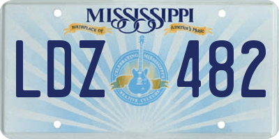 MS license plate LDZ482