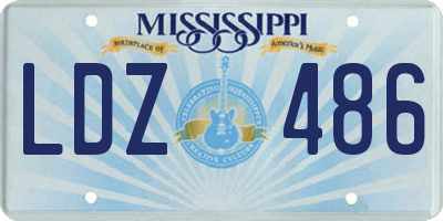MS license plate LDZ486