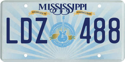 MS license plate LDZ488