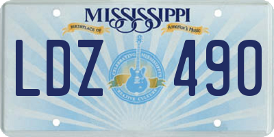 MS license plate LDZ490