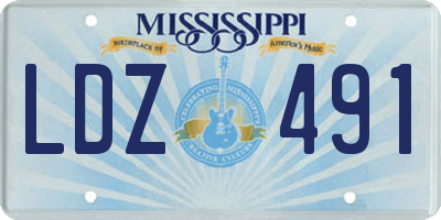 MS license plate LDZ491