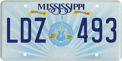 MS license plate LDZ493