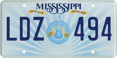 MS license plate LDZ494