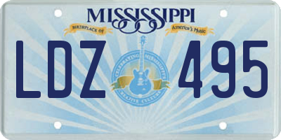 MS license plate LDZ495