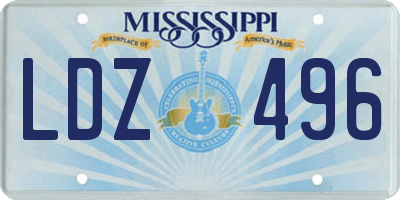 MS license plate LDZ496