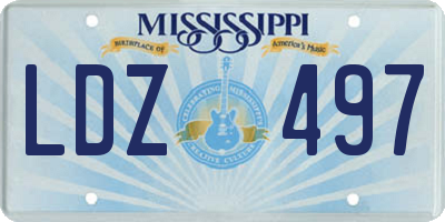 MS license plate LDZ497