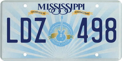 MS license plate LDZ498