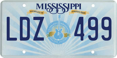 MS license plate LDZ499