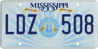 MS license plate LDZ508